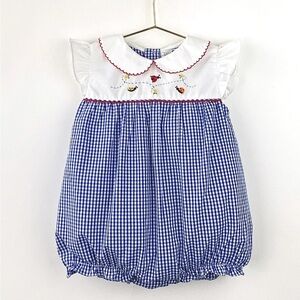 Petit Ami Blue and White Gingham Dress
